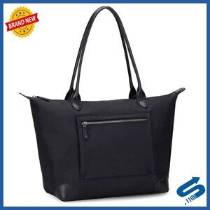 Large Lightweight Leather Nylon Tote Bag for Work Travel Shoulder Purse